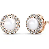 MYC Paris Circlet Perlenohrringe - Roségold und Kristall