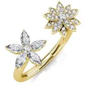 MYC Paris Fraternal Bloom Ring - Gold und Kristall