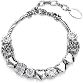 MYC Paris Strahlende Charm-Armbänder - Silber und Kristall