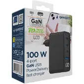 Gembird 4xpd Qc Lcd Usb-a Und Usb-c Wandladegerät 100w
