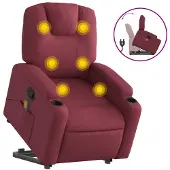 vidaXL Massagesessel mit Aufstehhilfe Weinrot Stoff