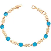 Faina Women Crystal-Studded Bracelet in Rose Gold Turquoise | Gr.: onesize