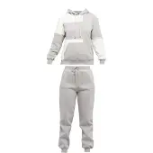Tom Barron Freizeitanzug Damen-Freizeit Trainingsanzug mit Kapuze in GRAU | Gr.: M