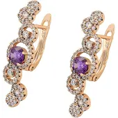 Faina Women Drop Earrings in Rose Gold Violet | Gr.: onesize