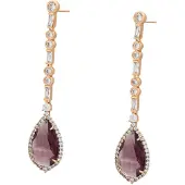NAEMI Women Earrings in Rose Gold Purple | Gr.: onesize