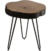 Massivart Beistelltisch Sheesham massiv gebeizt - rund - 35 x 46 cm - SKIVA