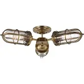 FEISS Elstead Urban Restoration Deckenleuchte E27 3-fach Dunkles Antikmessing Klar IP44