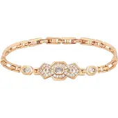 Faina Women Crystal-Studded Link Bracelet in Rose Gold | Gr.: onesize