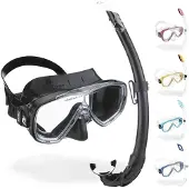 Cressi Onda Mare - Schnorchelset Onda Maske und Schnorchel Mexico Schwarz/Schwarz Einheitsgröße Erwachsene Unisex