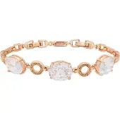 Faina Women Crystal-Studded Bracelet in Rose Gold White | Gr.: onesize