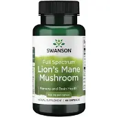Swanson Health , Full Spectrum Lion's Mane Mushroom(Hericium Pilzpulver),glutenfreie Kapseln 60 St
