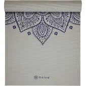 Gaiam YOGAMATTE SUSTAINED GREY SUNDIAL FLOWER 5MM CLASSIC PRINTED