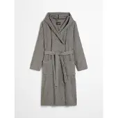 Marc O'Polo Bademantel Timeless Melange Herren Grey-XL