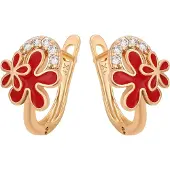 Faina Women Huggie Earrings in Rose Gold Red | Gr.: onesize