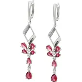 Faina Women Dangle Earrings in Silver Rose Pink | Gr.: onesize
