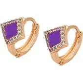 Faina Women Huggie Earrings in Rose Gold Violet | Gr.: onesize