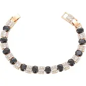 Faina Women Crystal-Studded Bracelet in Rose Gold Black | Gr.: onesize