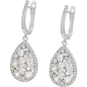 Faina Women Dangle Earrings in Silver White | Gr.: onesize