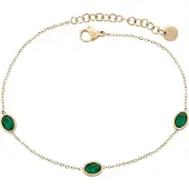 NAEMI Women Bracelet in Gold Emerald | Gr.: onesize