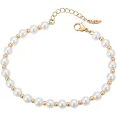 Faina Women Beaded Bracelet in Rose Gold White | Gr.: onesize