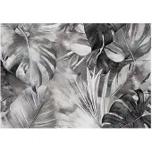 WALLARENA FOTOTAPETE Monstera Blätter Schwarz Weiß 300x210