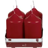 Idema Stumpenkerze 9xØ5cm bordeaux 4 Pack