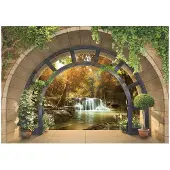 WALLARENA FOTOTAPETE 3D Effekt Wasserfall Vlies Tapete 300x210
