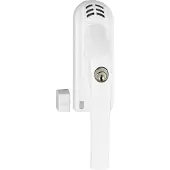ABUS Abschließbarer Fenstergriff FG300A - Fensterknauf mit Druckzylinder und Alarmfunktion, weiß
