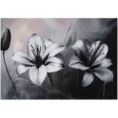 WALLARENA FOTOTAPETE 3D Effekt Blumen Schwarz Weiß 400x280