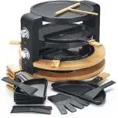 Kitchen Chef Raclette-maschine 8/10 personen 1500 w + grill + crêpes-hersteller KCWOOD.8.SUPER