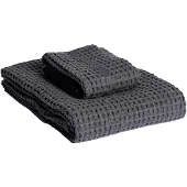 THE ORGANIC COMPANY - Big Waffle Handtuch, Gift Set, dunkelgrau