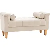 HOMCOM - Sitzbank - 115L x 44B x 58H cm - beige