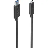 Aisens A157-0925, 15 m, 2 x USB A, USB C, USB 3.2 Gen 2 (3.1 Gen 2), 10 Gbit/s, Schwarz