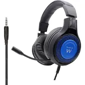 Ewent PL3322, Kabelgebunden, 20 - 20000 Hz, Gaming, 340 g, Kopfhörer, Schwarz, Blau