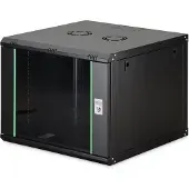 Digitus Wandgehäuse Dynamic Basic Serie - 600x600 mm (BxT), Wandmontiertes Regal, 9U, 60 kg, Sperrschloss, 26 kg, Schwarz