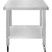 KuKoo Catering Arbeitstisch Tisch Edelstahl Food Prep Küche Mobil 76cm x 45cm