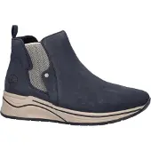 Rieker Damen Stiefelette in Weite H – Elegant, Bequem, Stretch, Rutschfest N9561, Größe:37 EU, Farbe:Blau