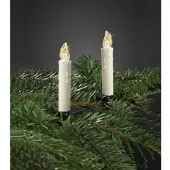 Hellum LED Kerzen Weihnachtsbaum kabellos 10 Stk. Schmuck Christbaum Batterie warmweiß