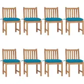 vidaXL Gartenstühle 8 Stk. mit Kissen Massivholz Teak