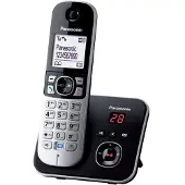 Panasonic KX-TG6821, DECT-Telefon, Freisprecheinrichtung, 120 Eintragungen, Anrufer-Identifikation, SMS (Kurznachrichtendienst), Schwarz, Silber