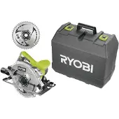 Ryobi RCS1600-K2B Elektro-Handkreissäge, 1600 Watt, 66 mm Schnitttiefe, variable Geschwindigkeit, LaserfÃ1/4hrung