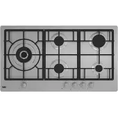 Beko HIML 95225 SXE, Edelstahl, Integriert, 90 cm, Gaskochfeld, Edelstahl, 5 Zone(n)