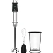Cecotec Power TitanBlack 1500 XL Cream, Pürierstab, 0,8 l, Eis-Crusher, 1500 W, Schwarz, Silber