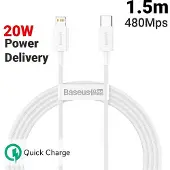 Baseus Kabel Superior USB-C für Lightning 20W 1,5m, Weiß