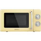 Cecotec ProClean 3010 Retro, Arbeitsplatte, Solo-Mikrowelle, 20 l, 700 W, Drehregler, Gelb