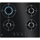 Electrolux EGG64272K, Schwarz, Integriert, 60 cm, Gaskochfeld, Glas, 4 Zone(n)