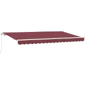 vidaXL Einziehbare Markise Bordeauxrot 400 x 200 cm Stoff