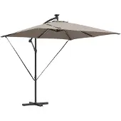 vidaXL Sonnenschirm Taupe 249 x 249 x 250 cm Polyester und Aluminium