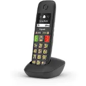 Gigaset E290, Analoges/DECT-Telefon, Kabelloses Mobilteil, Freisprecheinrichtung, Anrufer-Identifikation, Schwarz
