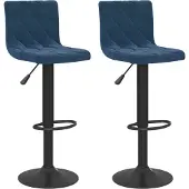 vidaXL Barhocker 2 Stk. Blau Samt